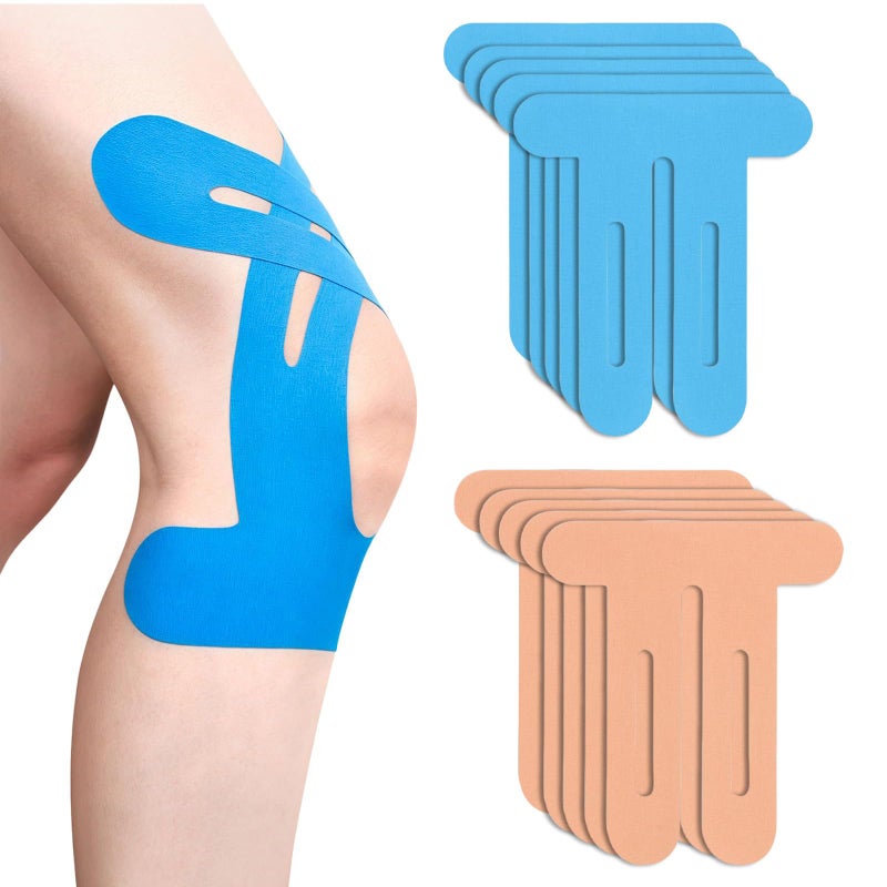 10 Pcs Kinesiology Tape Knee â€“ Precut Knee Tapes for Knee Pain Relief â€“ Elastic Waterproof Knee Support Tape for Sports â€“ Sports Injury Prevention for Knees, Shoulders, Ankles, Wrists